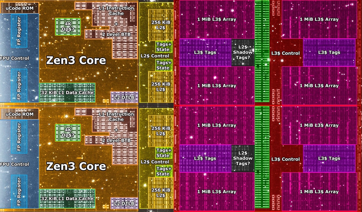 CPU显微图局部